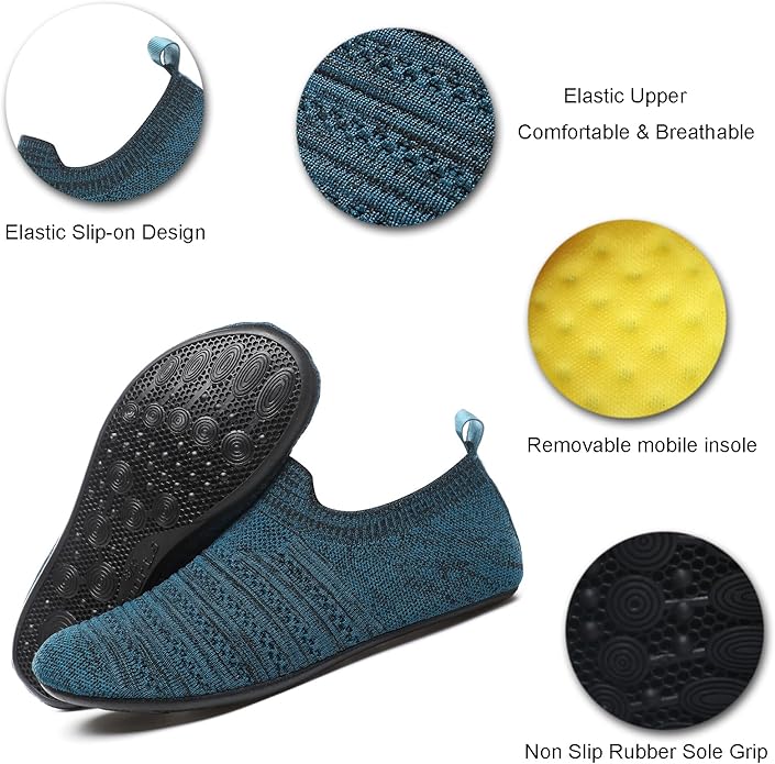 ditont Non-Slip Indoor House Slippers Lightweight Comfortable Grip House Home Shoes for Men Women