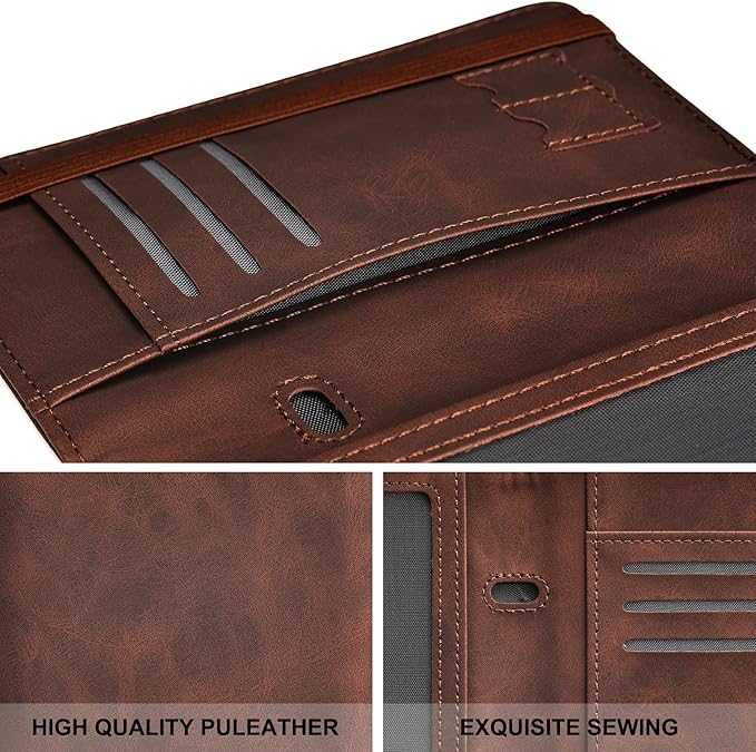 HerriaT Passport and Vaccine Card Holder Combo,Cover Case with CDC Vaccination Card Slot, Leather Travel Documents Organizer Protector, with RFID Blocking, for Women and Men