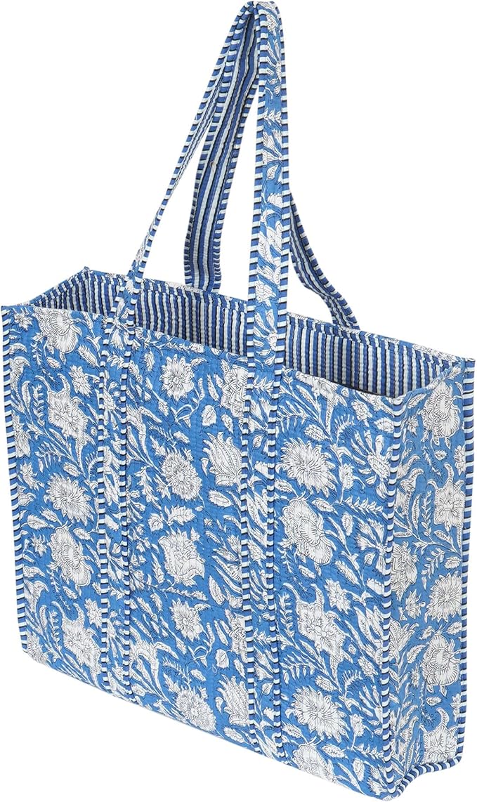 Marubhumi Women Lightweight Travel Bag Purse Cotton Shoulder Tote Bag For Shopping Grocery & Beach Bag