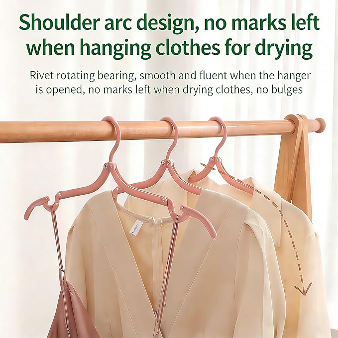 2pcs Portable Colored Folding Clothes Hangers, Portable Folding Travel Hangers, Clothes Drying Rack for Travel and Home Blue