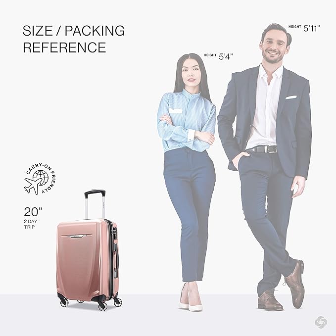 Samsonite Winfield 3 DLX Hardside Luggage with Spinners, Carry-On 20-Inch, Rose