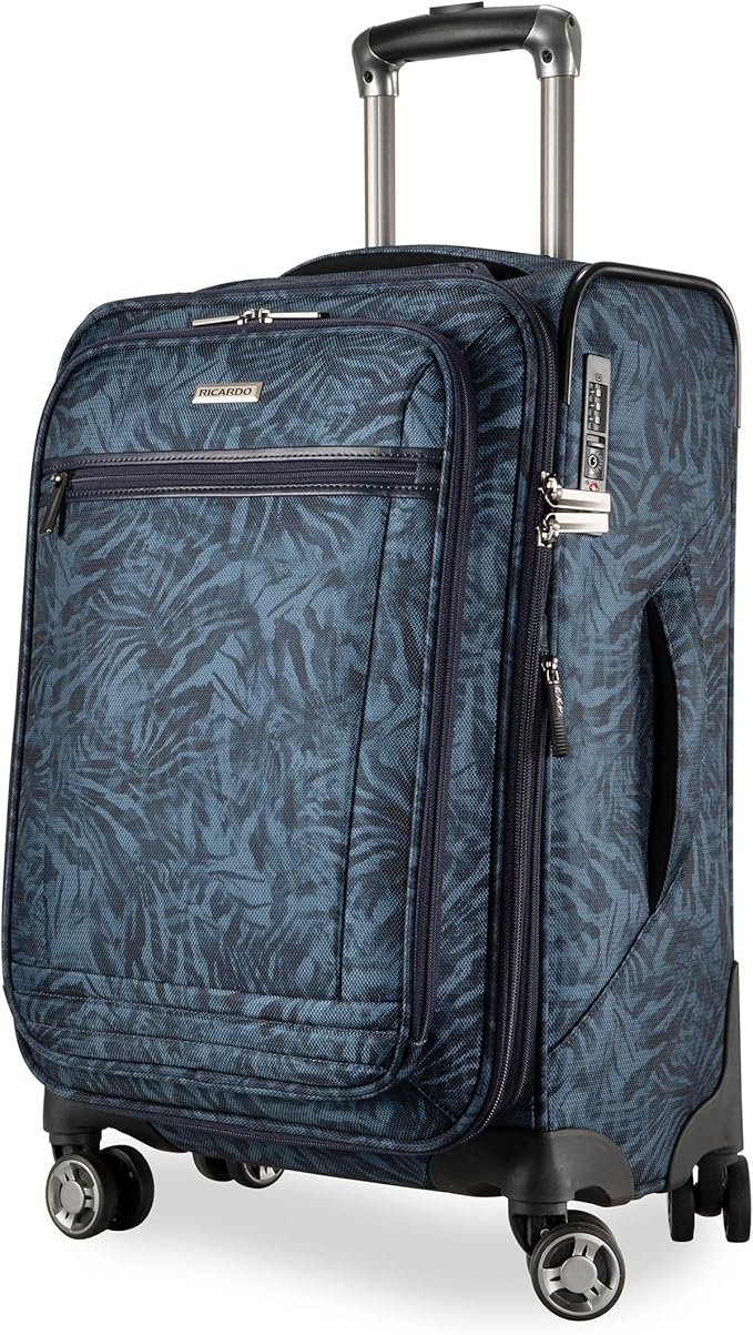 Ricardo Beverly Hills Avalon Softside Carry-On Luggage Made with Sustainable 100% Recycled PET (rPET), Lightweight, Eco-Friendly Travel, Expandable, Dual Spinner Wheels, Serengeti Night, 20-inch