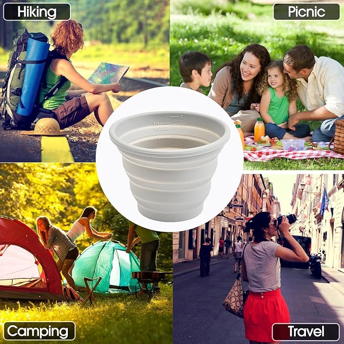 Silicone Collapsible Cups for Traveling, Reusable Folding Travel Cup, Small Portable Backpacking Camping Cup for Outdoor, 300ml, 1Pack