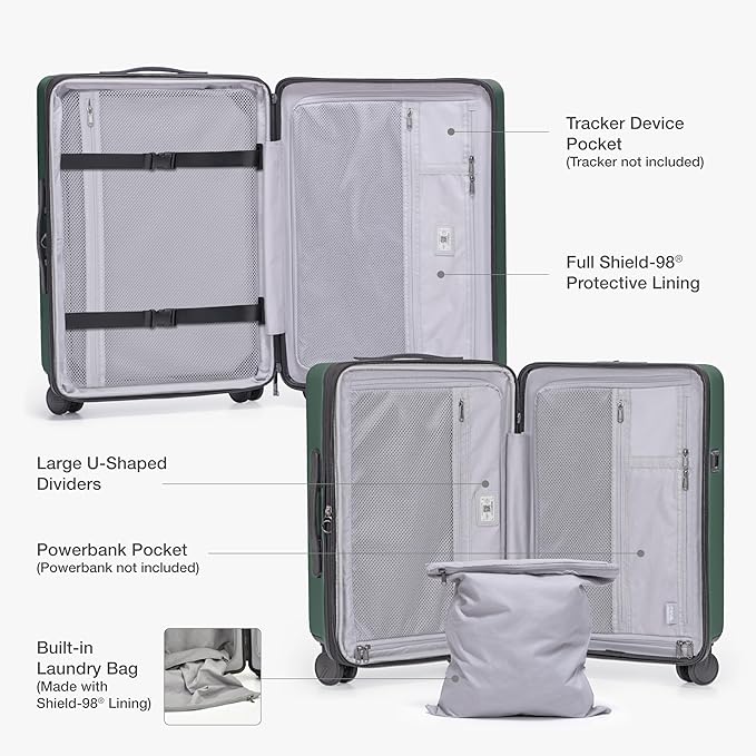 Traveler's Choice Markham Hardside Expandable Luggage with Hinomoto Spinner Wheels, 26-Inch Medium, Green