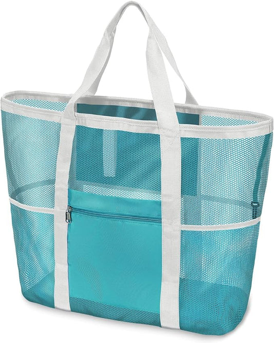 F-color Mesh Beach Bag Family - Large Tote Bag for Cruise Pool Toys Beach Vacation Essentials