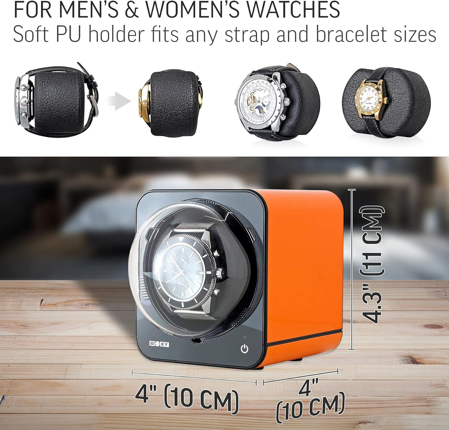 Watch Winder for Automatic Watch with Vertical Rotor Stop (with AC Adapter)
