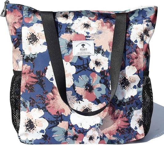 Original Floral Water Resistant Large Tote Bag Shoulder Bag for Gym Beach Travel Daily Bags Upgraded