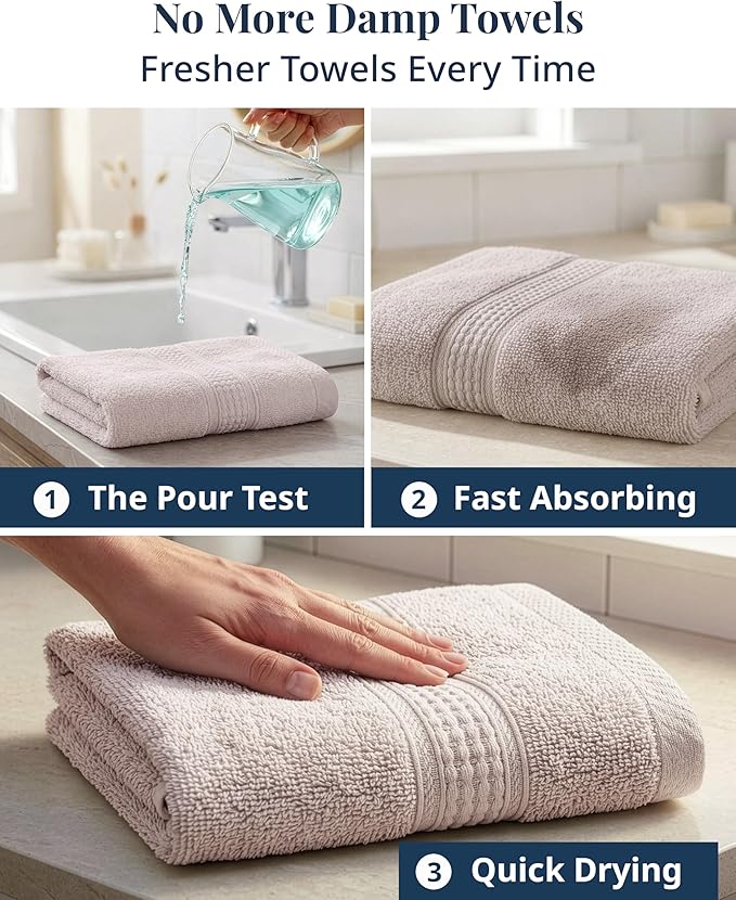 LANE LINEN Bath Hand Towels - Pack of 6 (16" x 28"), 100% Cotton - Soft, Quick Dry & Highly Absorbent, Hand and Face Towels - Bathroom Hand Towel Set, Great for Gym, Salon, Spa & Family Use - Platinum