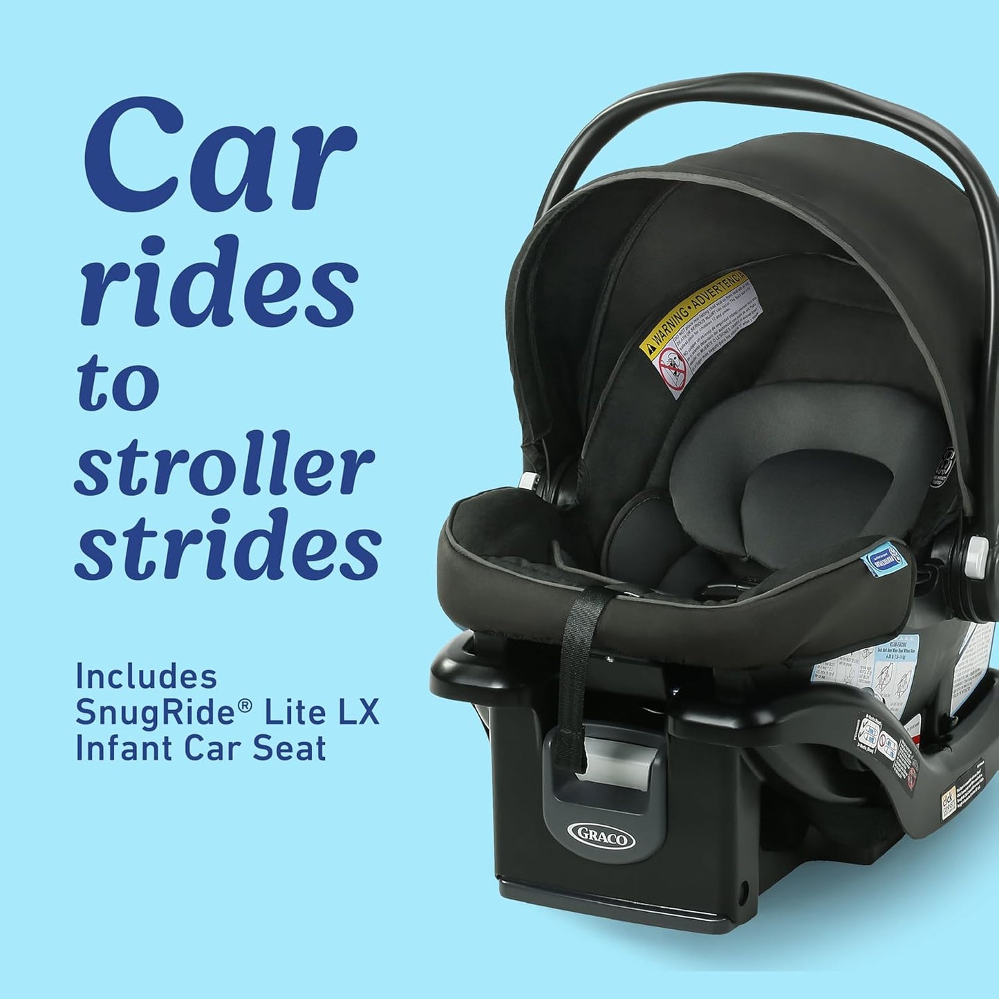 Graco Modes Pramette Travel System, 3-in1 Modular Carseat Stroller Combo, Infant Car Seat Carrier to Toddler Stroller, Includes the SnugRide Car Seat, Redmond