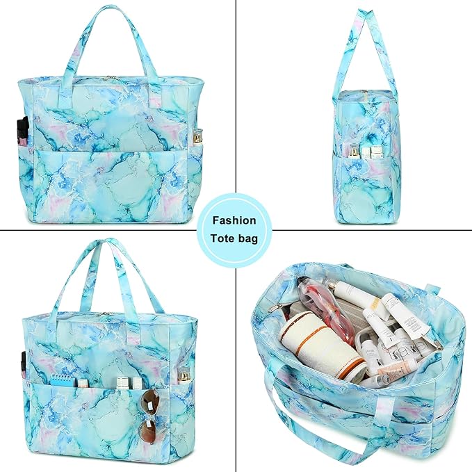 LEDAOU Beach Bag Waterproof Sandproof Women Beach Tote Pool Bag with Zipper for Swim Gym Grocery Travel with Wet Pocket | Sandproof, with Zipper, for Gym, Grocery, Travel, with Wet Pocket