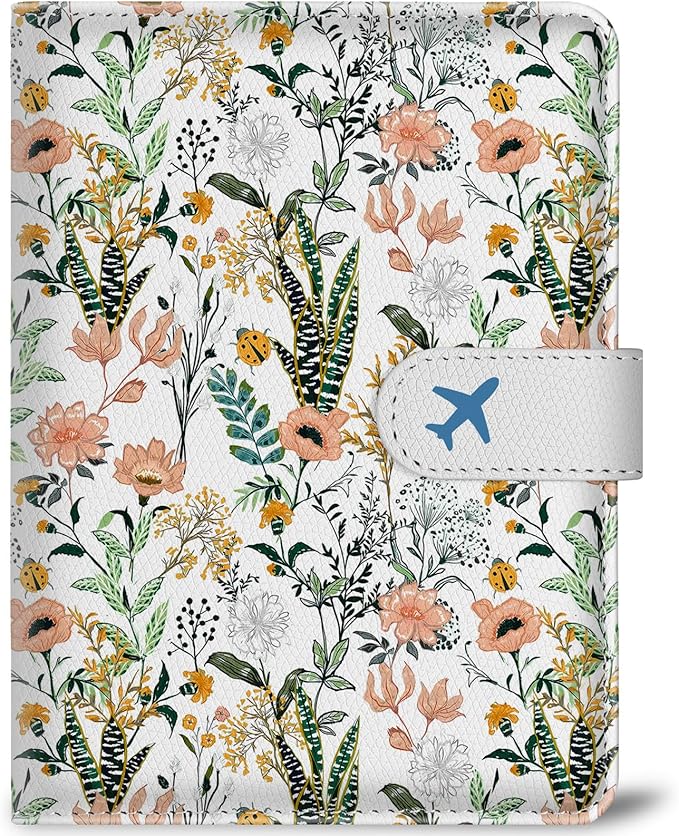 Passport Holder for Trave, RFID Blocking Leather Passport Cover, Combo with Credit Card Slot and Boarding Pass Slot Combo for Women Men
