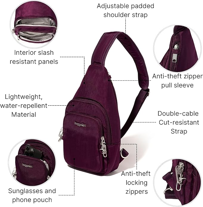 Baggallini womens Securtex Anti-theft Daytripper Sling