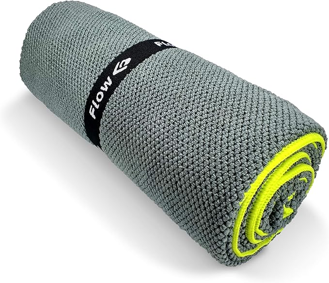 Flow Microfiber Quick Dry Swim Towel - Pool Towels for Competitive Swimming and Other Water Sports with Medium and Large Options Available (Gray, Large (60” x 30”))