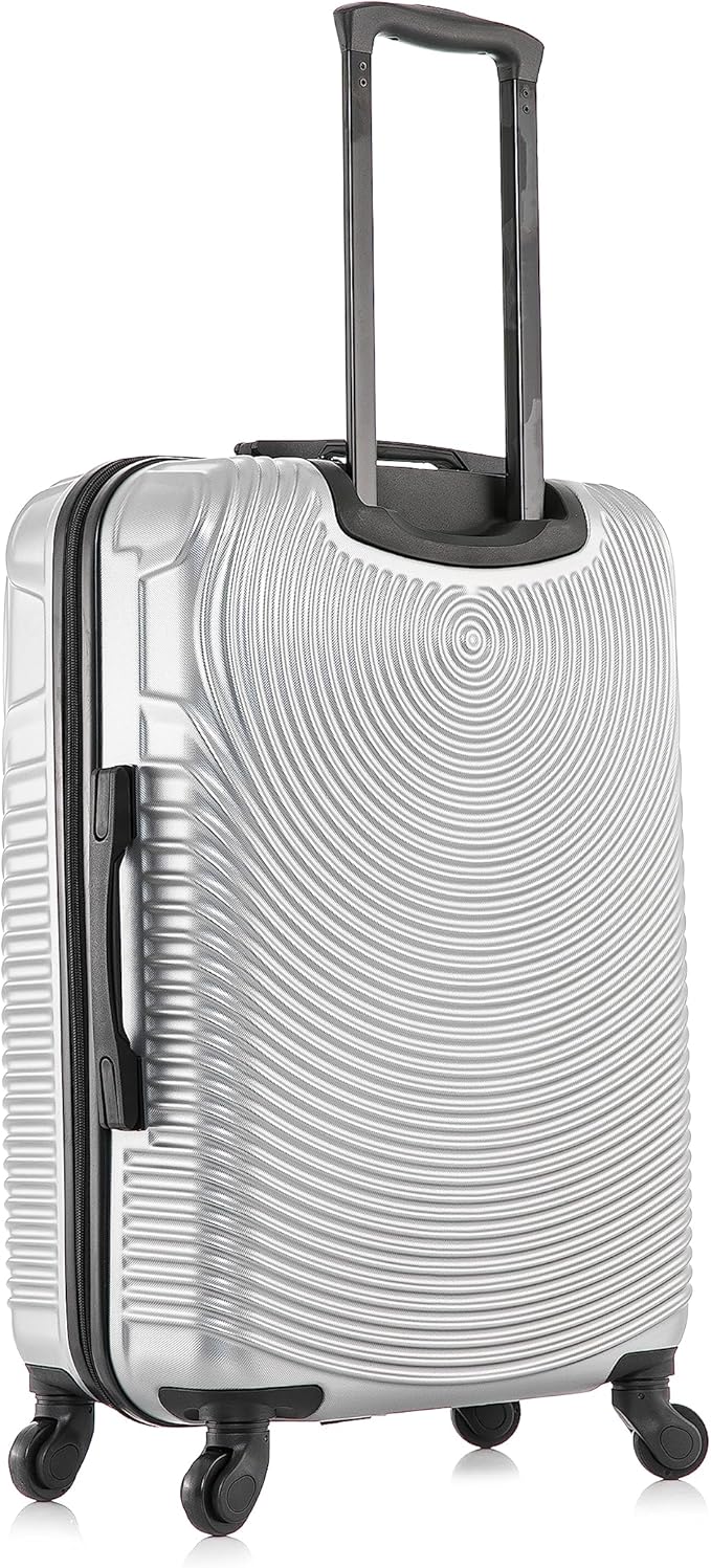 DUKAP INCEPTION Luggage with Spinner Wheels | Durable Lightweight Hardside Suitcase, Travel Bag with Handle and Trolley, 24-Inch Medium Checked Luggage | Silver