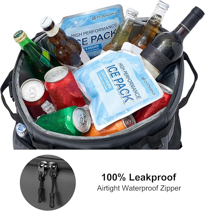 Odoland 48/72 Can Rolling Cooler Bag with Wheels & Handle, Collapsible Insulated Ice Chest for Beach, Camping & Tailgating - Portable Travel Soft Cooler on Wheels, Collapses for Easy Storage