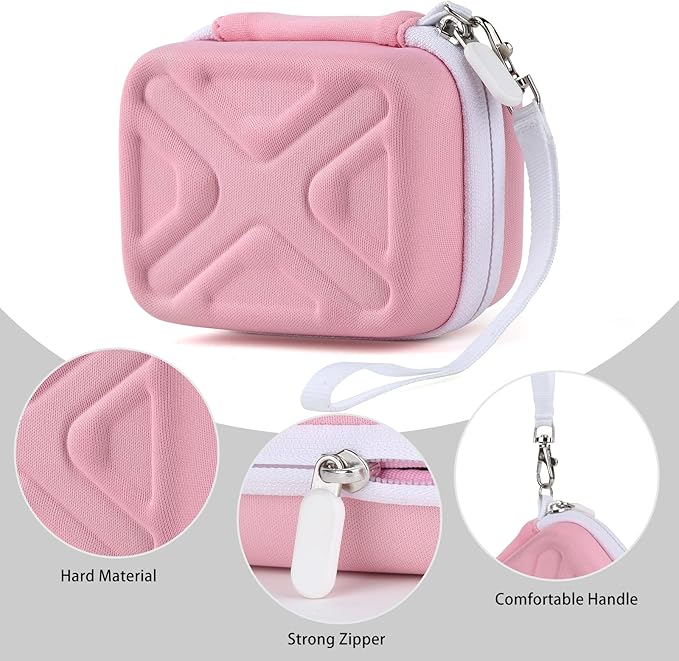 Digital Camera Case for AbergBest 21 Mega Pixels 2.7" LCD Rechargeable HD/Kodak Pixpro/Canon PowerShot ELPH 180/190/Sony DSCW800/DSCW830 Cameras, Travel Carrying Protective Case for Camera- Pink