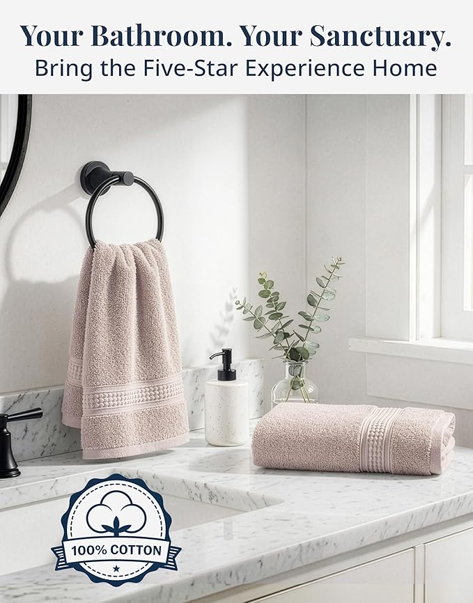 LANE LINEN Bath Hand Towels - Pack of 6 (16" x 28"), 100% Cotton - Soft, Quick Dry & Highly Absorbent, Hand and Face Towels - Bathroom Hand Towel Set, Great for Gym, Salon, Spa & Family Use - Platinum