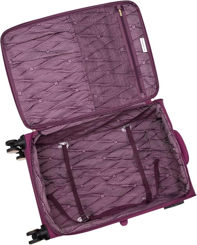 It Luggage Glimmering 32" Softside Checked 8 Wheel Expandable Spinner, Amaranth