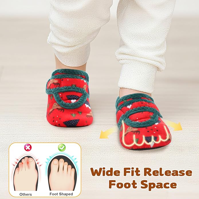 LeIsfIt Toddler Slippers Boys Girls House Shoes Soft Warm Kids House Slippers Slip on Cozy Bedroom Sock Shoes Non-slip Indoor Outdoor Slipper Shoe