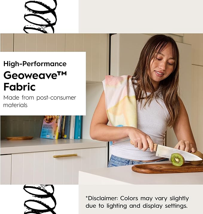 GEOMETRY Bar Towels for Kitchen - Spring & Summer Collection - Premium Towels for Cleaning Dishes & Glassware - Absorbent & Fast Drying Kitchen Towels - Harlequin, 12" x 14" - 1-Piece