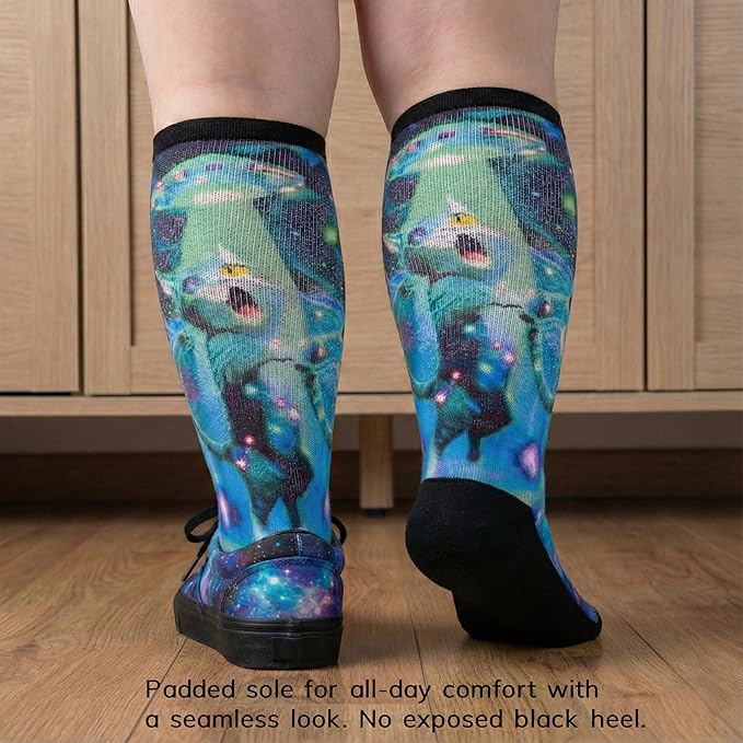 Extra Wide Diabetic Socks for Swollen Feet Men Women Non Binding Soft Stretch Colorful Design