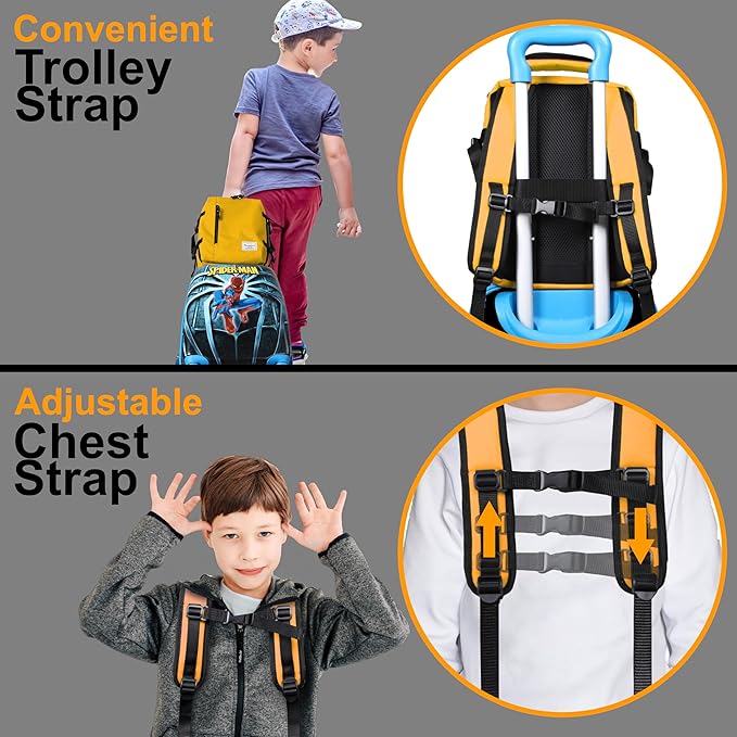 Kids Travel Backpack for Ages 3-6 | Lightweight Suitcase Style Carry-On | 10L Weekender with Tablet Sleeve & Chest Strap | Papaya