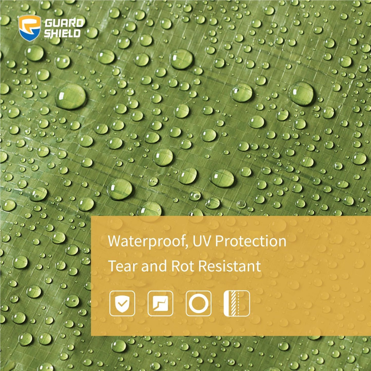 GUARD SHIELD Tarp Green 9x9 Feet Multi Purpose Waterproof Poly Tarp Cover 5mil (2-Pack)