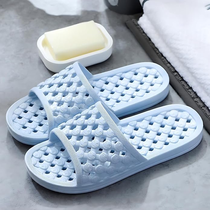 AYYDMY Shower Shoes Quick Drying Slippers for Women Men, Non Slip House Shoes Cushioned Thick Sole Bathroom Slippers Indoor Outdoor Soft Platform Sandals for Living Room College Dorm Beach SPA Gym Pool