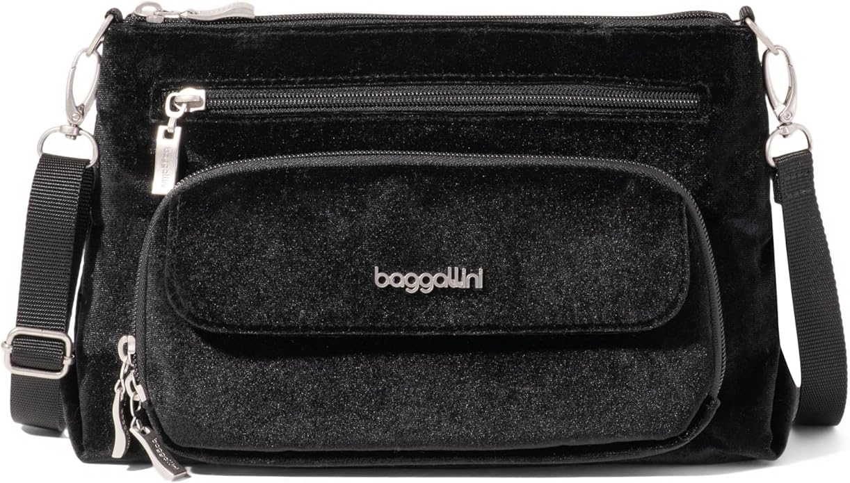 Baggallini Original Everyday 11x7.5 Crossbody Bags Rfid Protected Lightweight Nylon Zippered Travel Purse