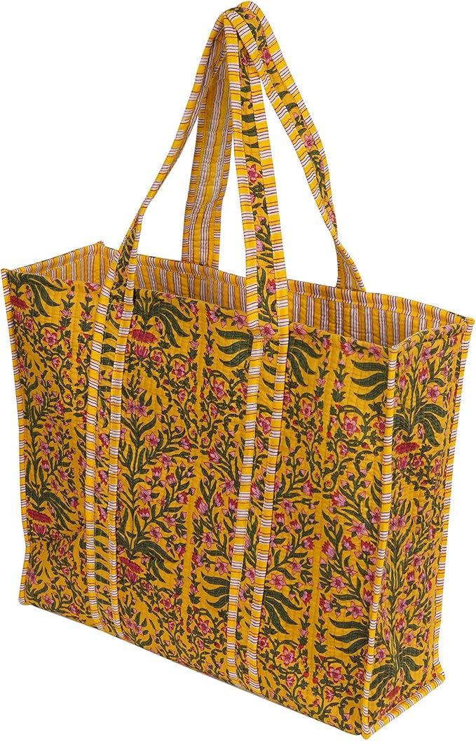 Marubhumi Women Lightweight Travel Bag Purse Cotton Shoulder Tote Bag For Shopping Grocery & Beach Bag