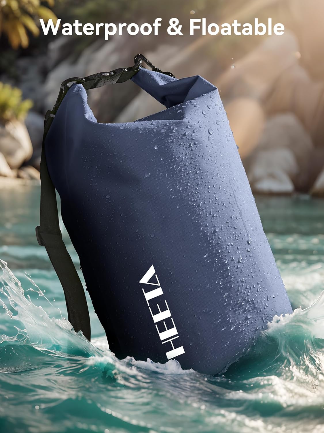 HEETA Waterproof Dry Bag for Women Men(Upgraded Version) 5L/10L/20L/30L/40L Roll Top Lightweight Dry Storage Bag Backpack with Emergency Whistle for Travel, Swimming, Boating, Kayaking, Camping, Beach