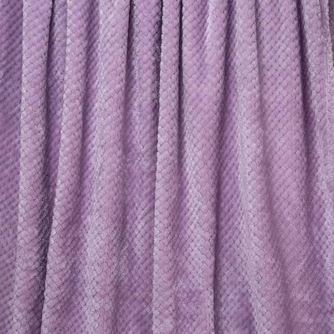 Fuzzy Throw Blanket, Plush Fleece Blankets for Adults, Toddler, Boys and Girls, Warm Soft Blankets and Throws for Bed, Couch, Sofa, Travel and Outdoor, Camping (40”×60”, Lavender)