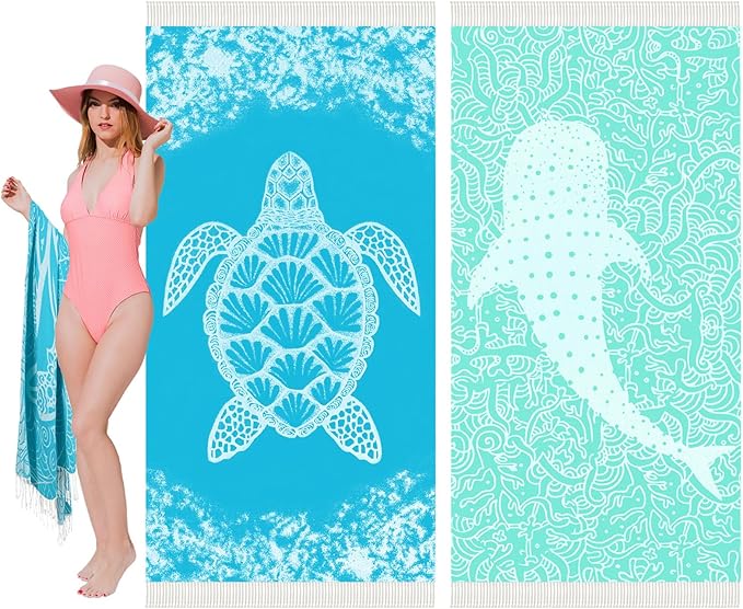Thin Turkish Beach Towel Lightweight Soft Cotton Extra Large XL Oversized Sand Free Sandproof Absorbent Quick Dry Towels Cloud Bath Pool Travel Compact Essentials Accessories for Adult Gifts