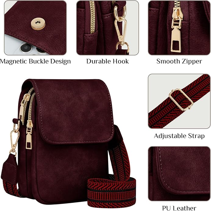 Fashion Small Crossbody Bags for Women Trendy Designer Cell Phone Purses Wallets with Card Holder Anti Theft Travel