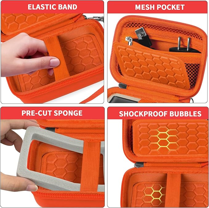 Comecase Carrying & Protective Case for Digital Camera, for Comkory/for Kodak Pixpro/for Canon PowerShot ELPH 180/190 / Sony DSCW800 / DSCW831 Cameras for Travel - Orange