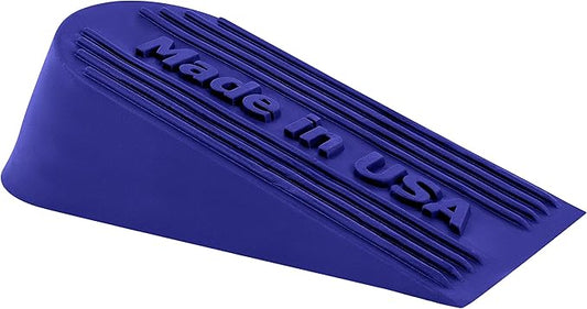Large Rubber Door Stopper Made in USA - Door Stop Wedge for Carpet, Tile, or Concrete Floor, Door stoppers for Bottom of Door -Heavy Duty for Commercial & Home Use - 6.5 x 2.75 x 1.9 Inches - Blue
