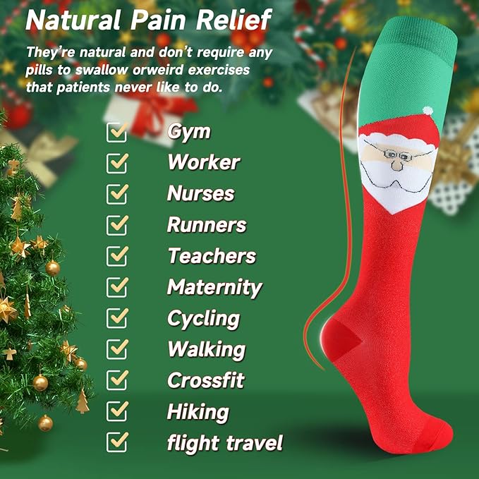 bropite Flora Compression Socks for Women & Men-Knee high 6 Pairs 20-30mmhg Support Running Nurse Travel