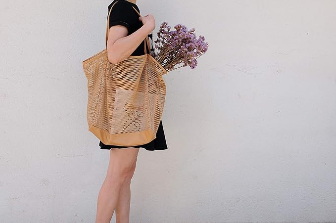 HOXIS Mesh Beach Tote Womens Shoulder Handbag