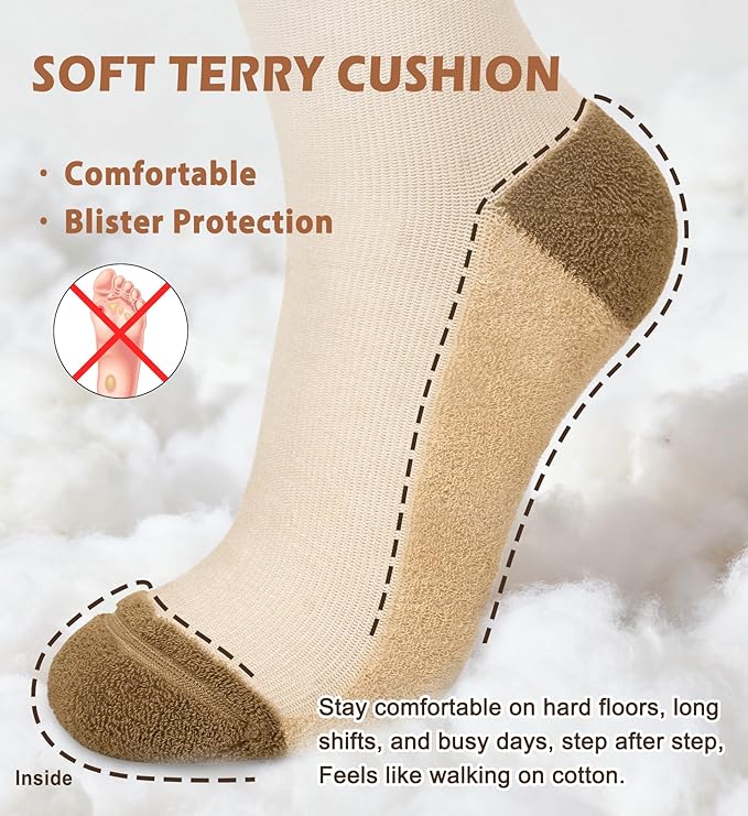 Cotton Compression Socks for Women&Men Knee High Cute Support Sock for Nurses, Pregnancy, Flying