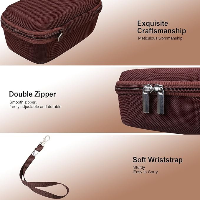 RAIALL Camera Case for Canon PowerShot SX740 HS/ SX730 HS/ SX720 HS/ SX620 HS Digital Camera, 4K Video Camera Hard Carrying Case Protective Travel Bag, Mesh Pocket for Batteries and USB Cable, Brown