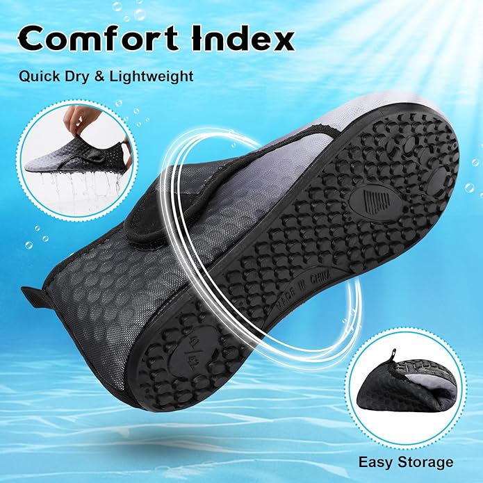 Scurtain Barefoot Water Shoes for Women Men Beach Swim Aqua Socks Summer Quick-Dry Sandals Slippers