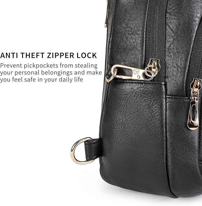 Crossbody Purses Bags for Women Travel, Anti Theft RFID Blocking Sling Chest Bag, Small Vegan Leather Purse for Casual