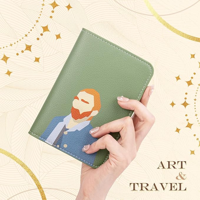 Lychii Passport Holder, Slim Passport Cover Travel Wallet with RFID Blocking, PU Leather Protector Pouch Protective Case for Passports, Boarding Pass, ID Cards