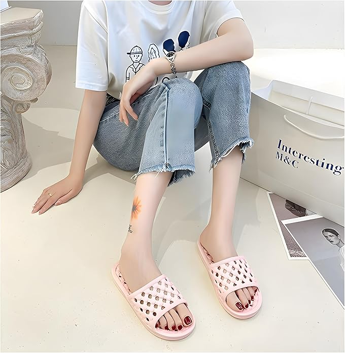 AYYDMY Shower Shoes Quick Drying Slippers for Women Men, Non Slip House Shoes Cushioned Thick Sole Bathroom Slippers Indoor Outdoor Soft Platform Sandals for Living Room College Dorm Beach SPA Gym Pool