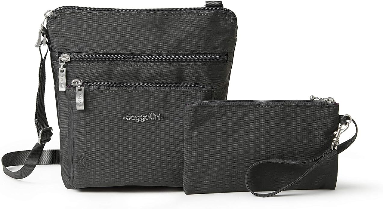 Baggallini Pocket Crossbody Bags for Women 8x8 Small Lightweight Durable Water-resistant Travel Purse W/Rfid