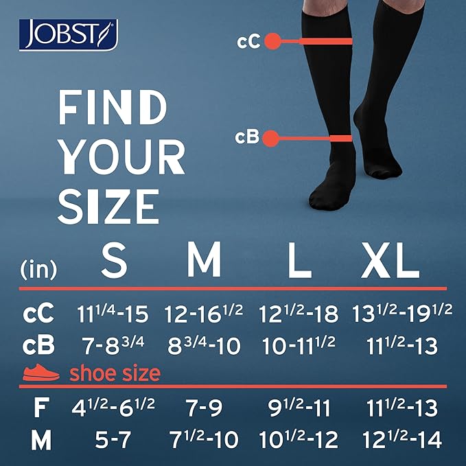 JOBST ACTIVA Athletic 15-20 mmHg Compression Socks Knee High, Closed Toe