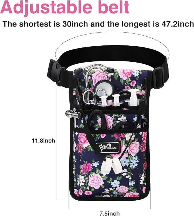 Nurse fanny pack Nurse Fanny Pack for Work Kit Practical Waist Bag for Nurses Fanny Pack for Basics Nurse Utility Belt Organizer Bag (YR-HS-S-MuDan)