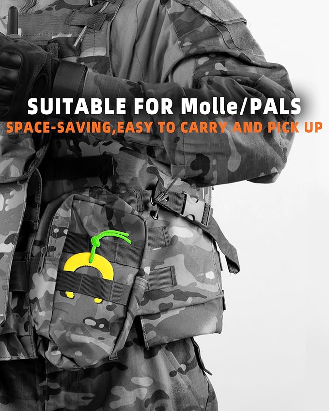 Door Jam, First Responder Door Stop for Law Enforcement, Police, Emergency Medical Services, Tactical Door with Nylon Paracord Attachments for Easy Grab Access, Molle/PALS Compatible(3 Pack Yellow)