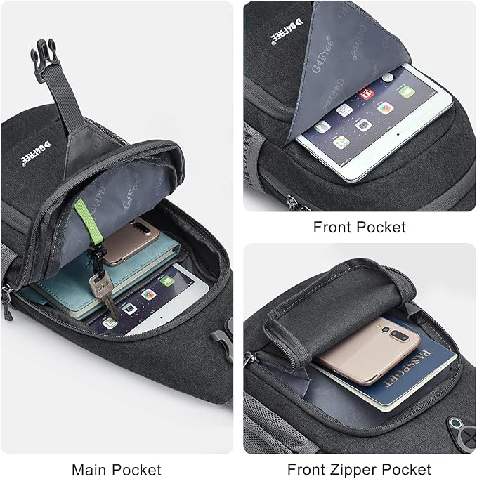 G4Free RFID Sling Bag Crossbody Backpack Small Chest Shoulder Bag Hiking Outdoor