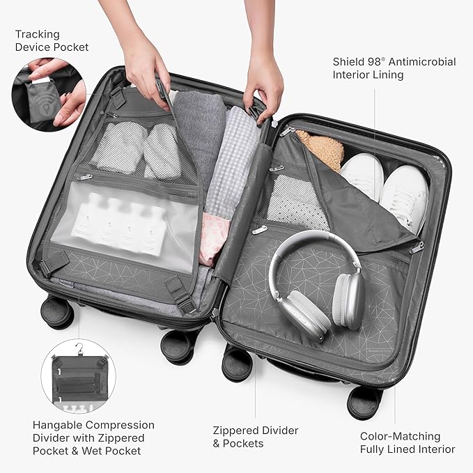 Traveler's Choice Edinburgh II Hardside Spinner Luggage, TSA Lock, Black, 29" Large